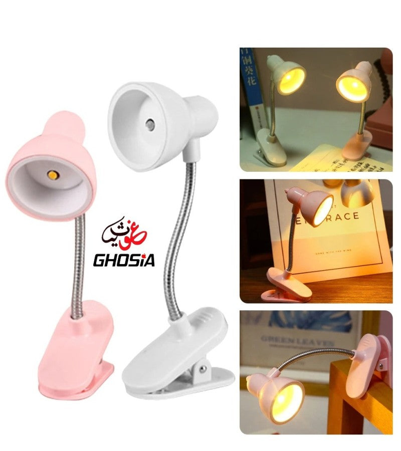 Floral USB Mini Study Lamp – Clamp-On LED Book Light with Eye-Care Glow for Home, Office & Dorm