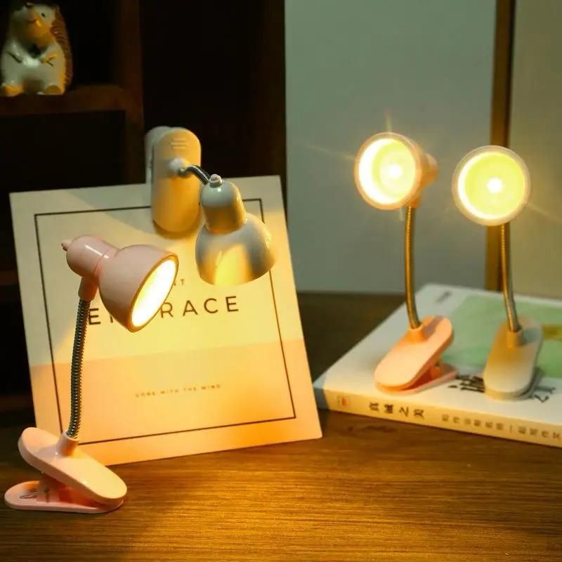 Floral USB Mini Study Lamp – Clamp-On LED Book Light with Eye-Care Glow for Home, Office & Dorm